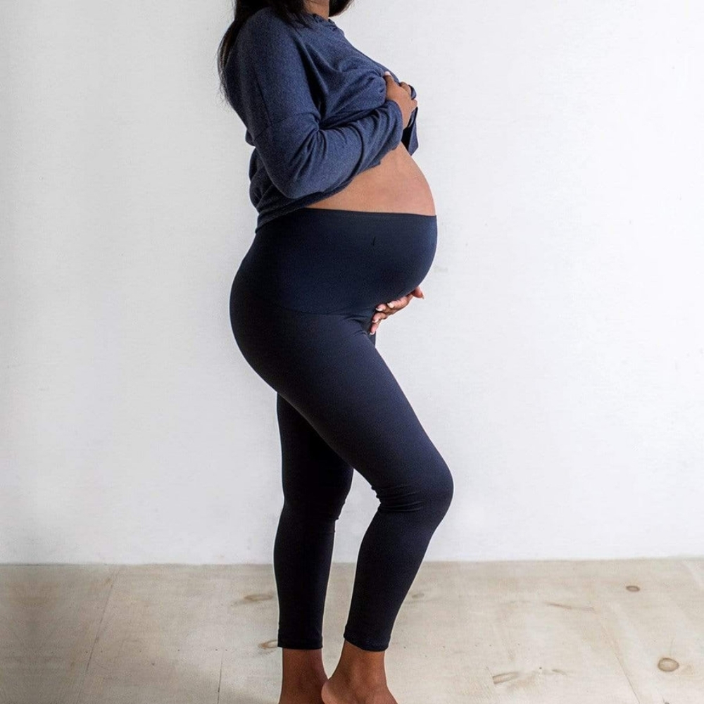 Tupelo Honey COMFY MATERNITY ANKLE LEGGINGS, Medium Black